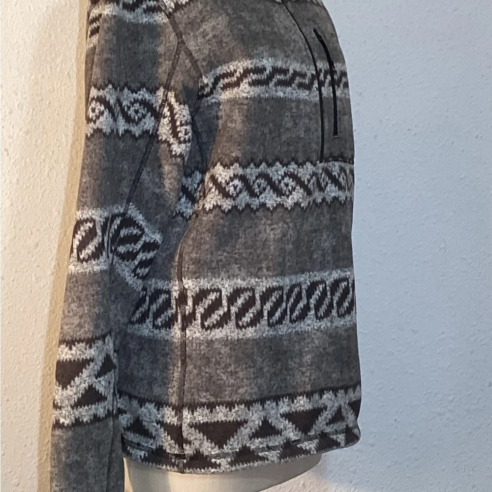 The North Face Aztec Men's Sweater 1/4 Zip Gray Fleece Southwest Jacket Medium